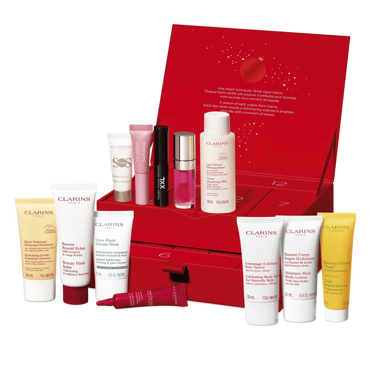 Calendrier de l'avent Clarins 12 jours