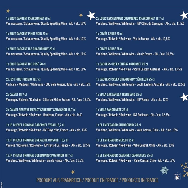 Calendrier de l'avent Assortiment Vins