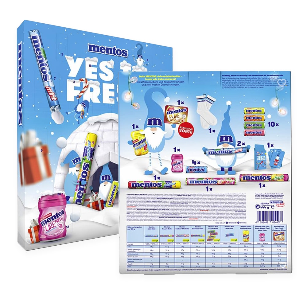 Calendrier de l'avent Mentos